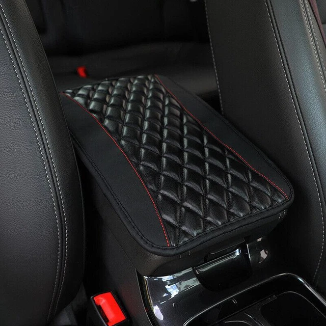 PU Leather Car Black Center Console Armrest Box Protector Cushion Cover Pad Mat