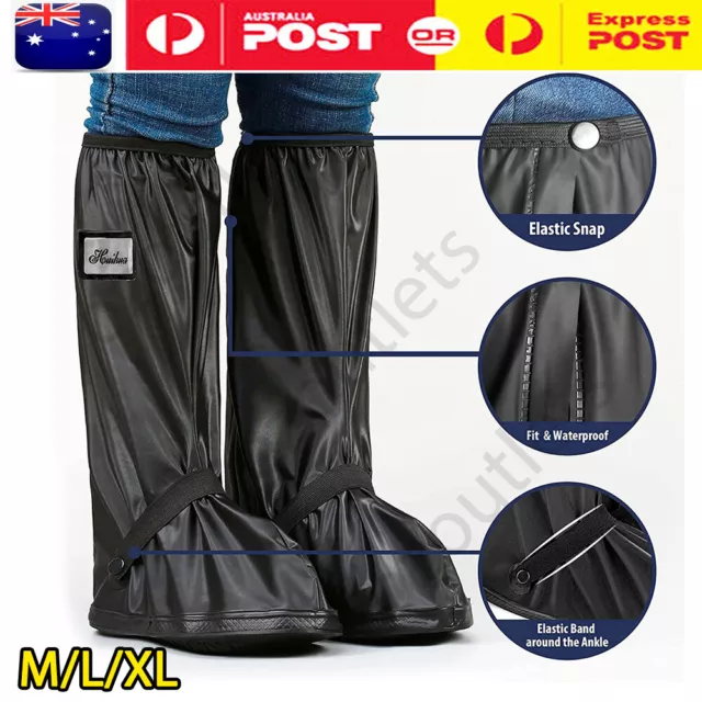 Waterproof Boot Gear Reusable Overshoe Rain Shoe Covers Anti-slip Shoe Cover AU