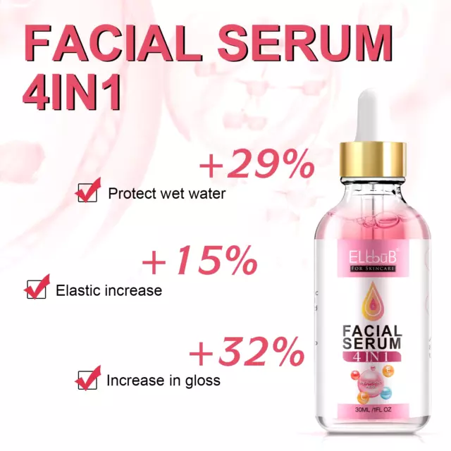 Facial Serum 4 En 1  Hyaluronic Acid Vitamin C Niacinamide Anti Acnés Age