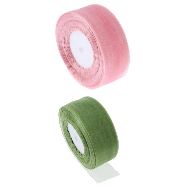 Grünes und rosafarbenes 49 Yard Chiffon Stoffband zum Verpacken von Geschenken