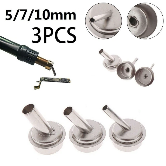 Chaud Réutilisable Tout Neuf 45° Angle Bec Air Solderinggun Réparation 3 Pcs