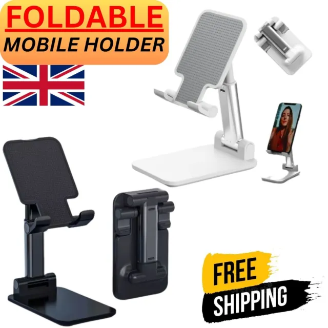 Foldable Mobile Phone Holder Angle Height Adjustable Tablet Stand Portable UK