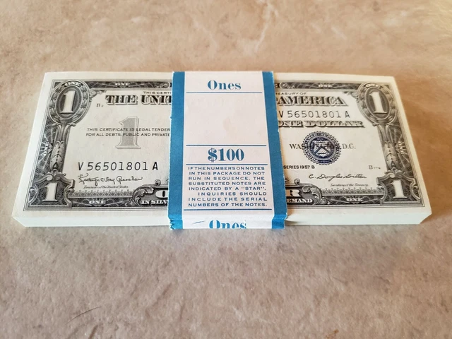 ✯ $1 Silver Certificate Uncirculated Lot ✯ Crisp UNC Consecutive From Pack Old ✯