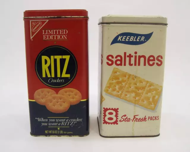 Vintage Keebler Saltines Boite 1960s & Édition Limitée Ritz Pétards Boite 1987