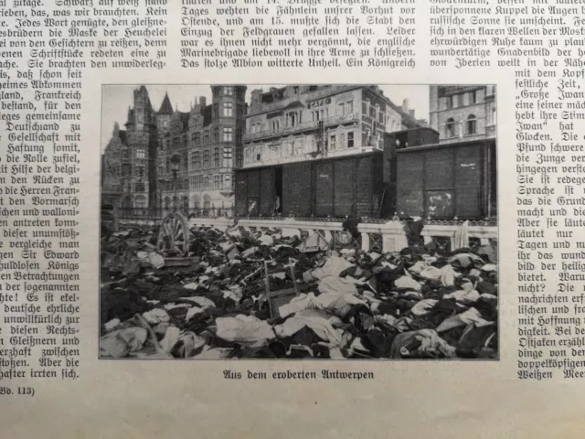1915 Zeitungsdruck 109 Antwerpen Belgien