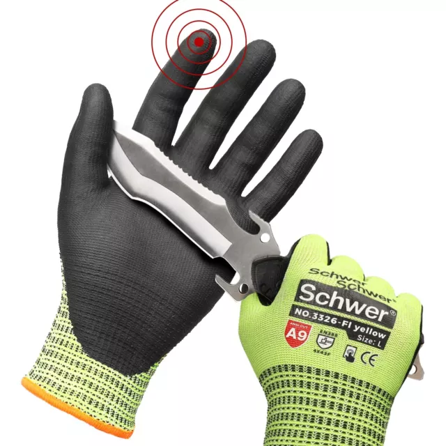 Highest Level Cut Resistant Work Gloves for Extreme Protection, ANSI A9 Worki...