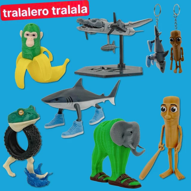 55 pezzi Tung Tung Sahur Brainrot aliano Collezione di decorazioni creative per il desktop Ornamenti Divertenti adesivi impermeabili Regalo di compleanno  15