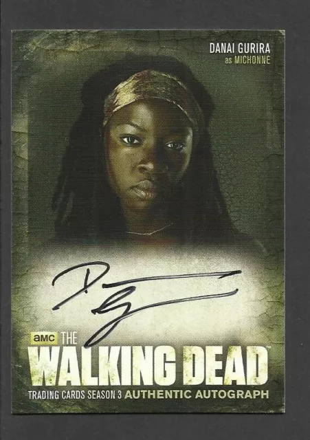 A8 The Walking Dead Season 3 Autograph Card Danai Gurira Michonne Samurai Sword