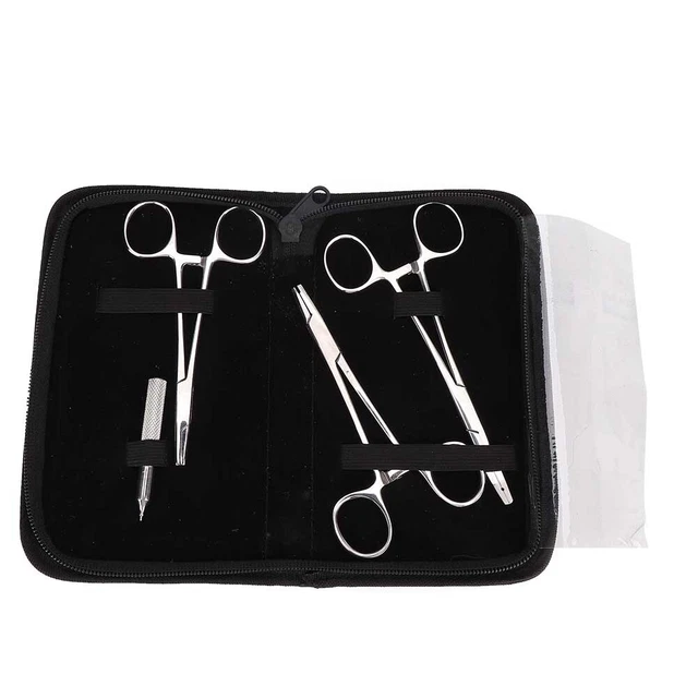 4pcs Outils Professionnels Piercing Corps En Acier Inoxydable