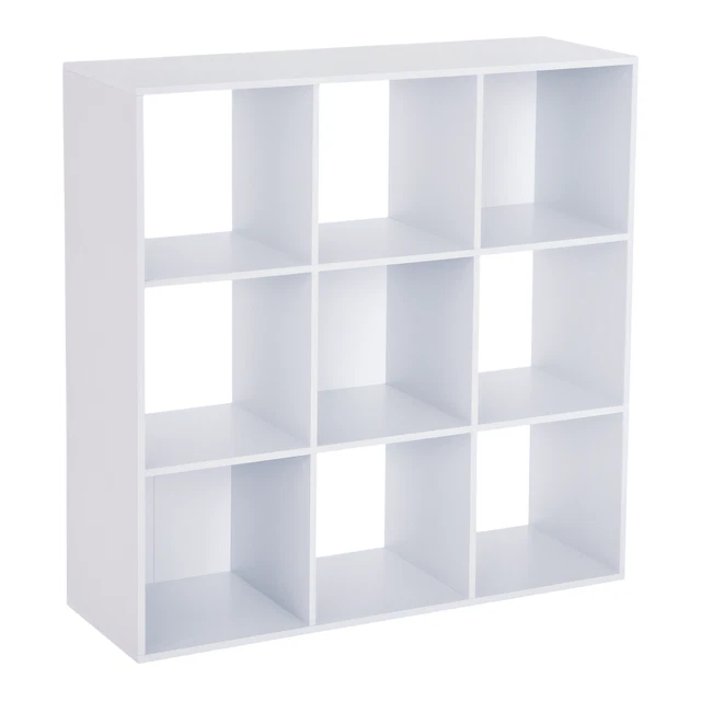 HOMCOM 9 CUBE Storage Unit Cabinet Bookcase Display Shelves, White £47. ...