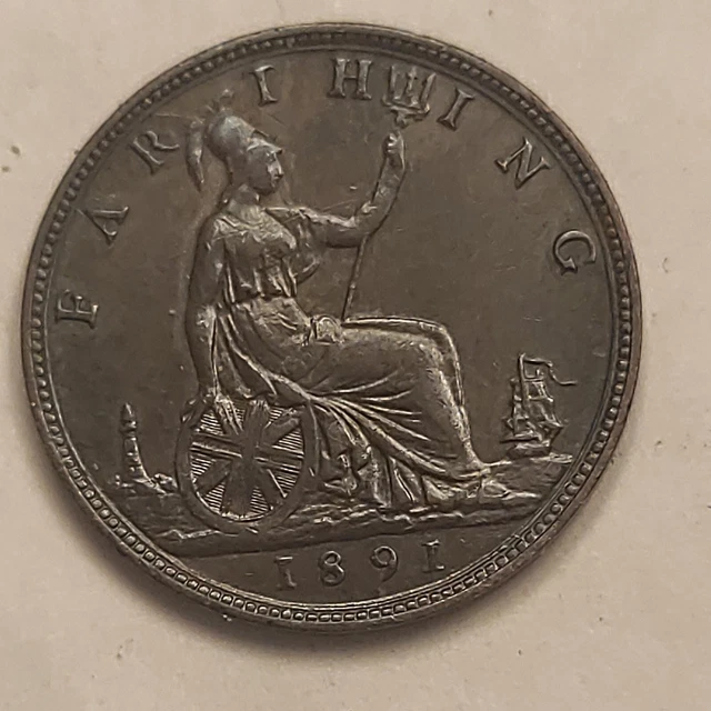Royaume Uni  Farthing 1891 Victoria Sup Angleterre
