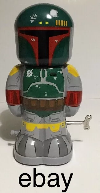 Tin Wind-Up Star Wars Boba Fett Figure Toy Schylling Mandalorian Movement Retro