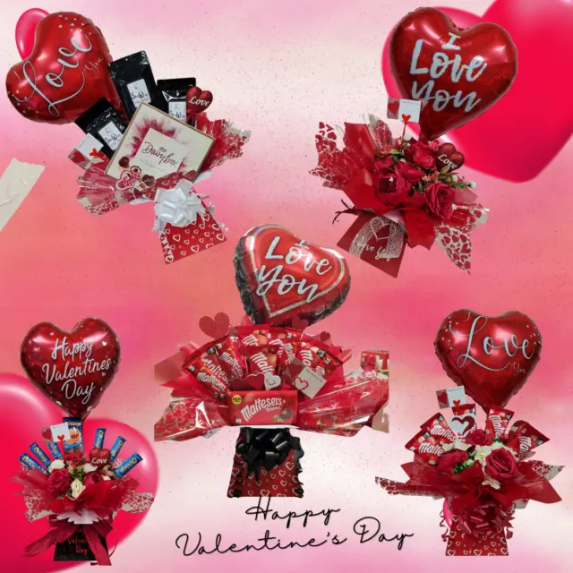 Valentine's Luxury chocolate Gift Hamper Bouquet + BALLOON Birthday day Occasion