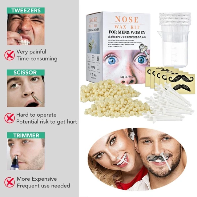 Kit de cera nasal removedor de pelo nariz palo aplicador corporal palos