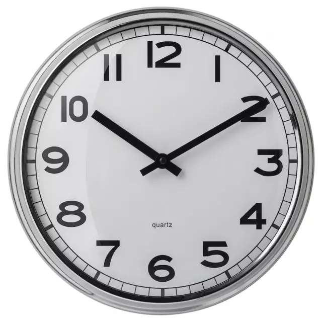 IKEA PUGG WALL clock, low-voltage/stainless steel New $39.95 - PicClick