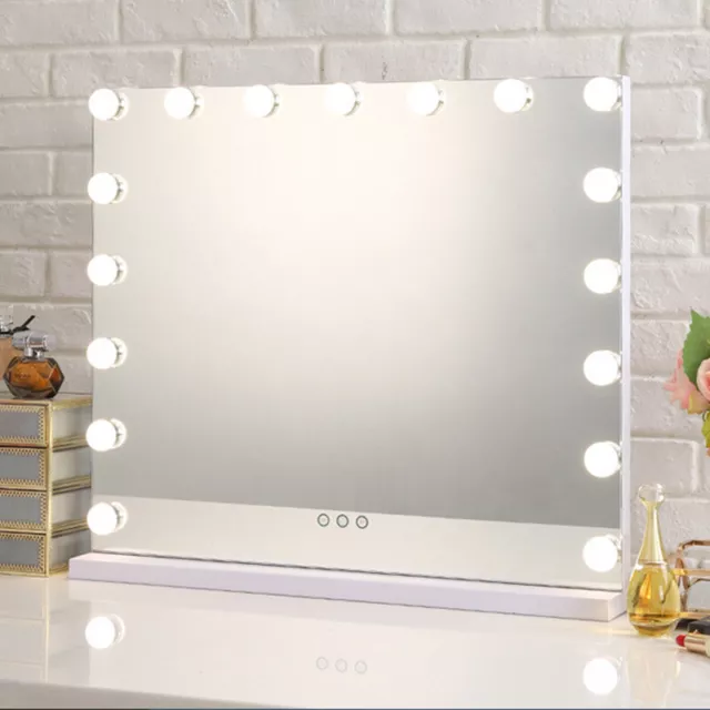 14/17 LED Bulbs Dimmable Hollywood Vanity Mirror Makeup Dressing Table Mirror UK