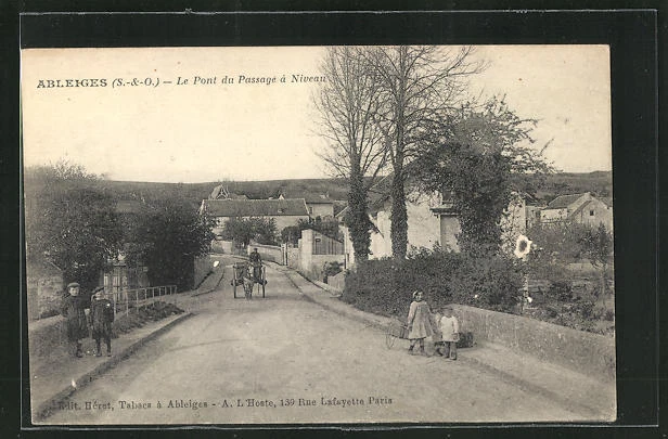 CPA Ableiges, Le Pont du Passage à Niveau, Partie an der pont