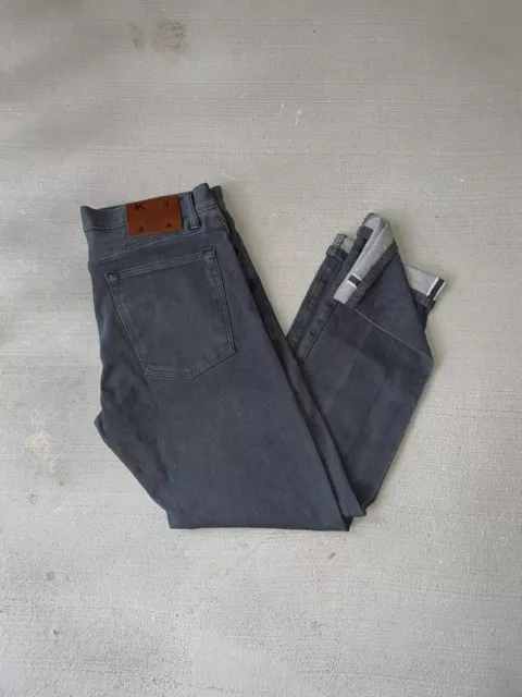 Hiroshi Kato The Pen Slim Fit Grey Raw Jeans Men's 34x30 (33x30) Selvedge Denim