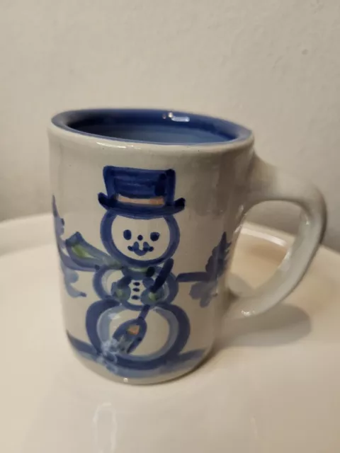 MA Hadley Pottery Snowman Coffee/Tea/Hot Coco Cup Mug Signed