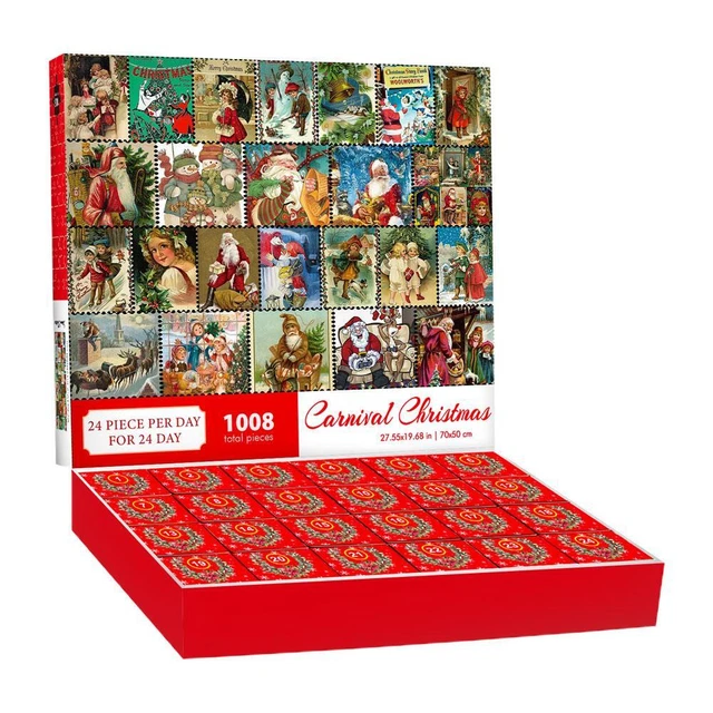 Calendrier de l'Avent Puzzle Adulte 2025 - 1008 Pièces Réparties en 24 Puzzles. Idée Cadeau de Noël Créative et Stimulante - Maison