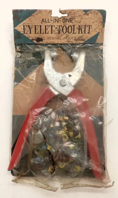 Kit de herramientas de ojales todo en uno de colección con 300 ojales. Constr. todo metal Nunca usado
