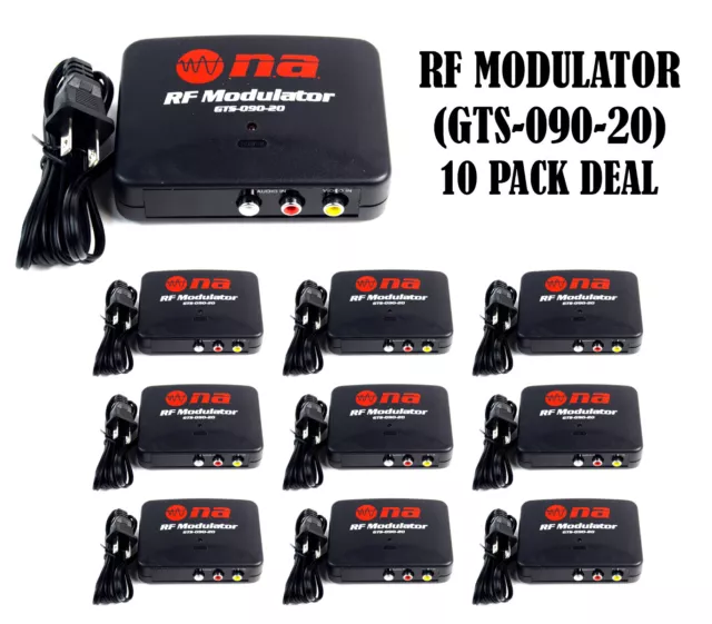 RF Modulator Konverter TV Schalter Audio Video RCA Eingang zu F-Typ (10er-Pack)