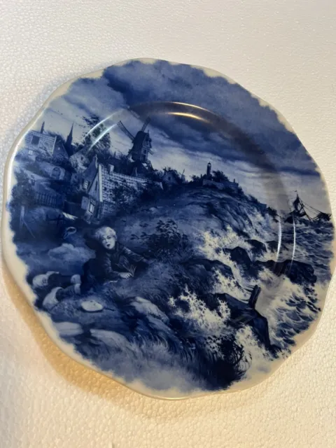 Delft Blauw Hand Decorated In Holland Plate, 9 1/4”Diameter Beautiful Scene!!