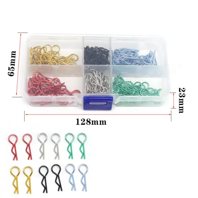 180Pack 1.1mm 1/10 1/12 RC Car Body Shell R Shape Metal Clips Pins Assortment