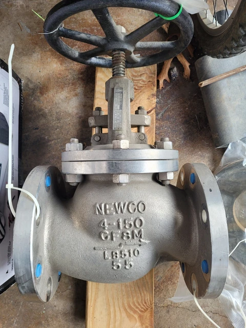 Newco 4" 150# Stainless Steel Cf8M Globe Valve - Fig# 21F-C8M4