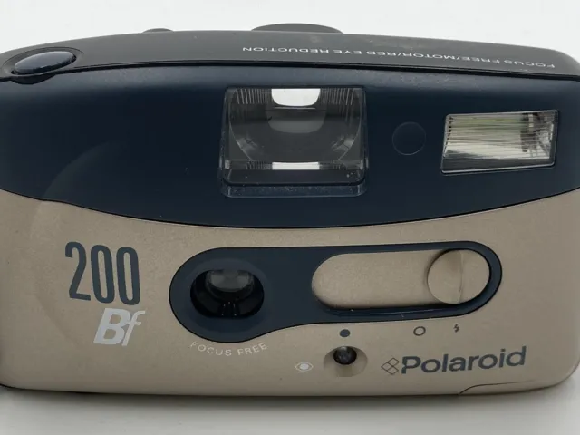 Cámara fotográfica Polaroid vintage 200BF enfoque libre apuntar y disparar 35 mm probada con correa