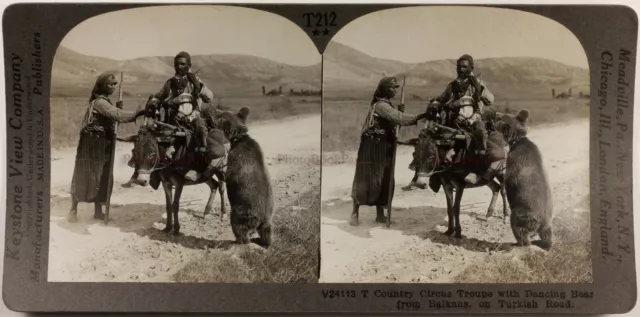 Balkan Orient Bär Tanzend Foto Stereo Vintage Analog c1900