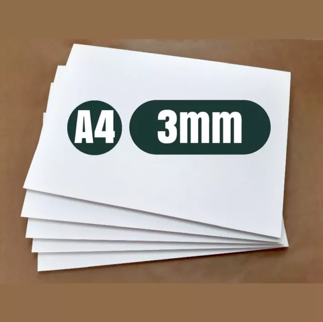 3mm - 5 Pieces of Matt White  A4 sized foamex sheet / sign board