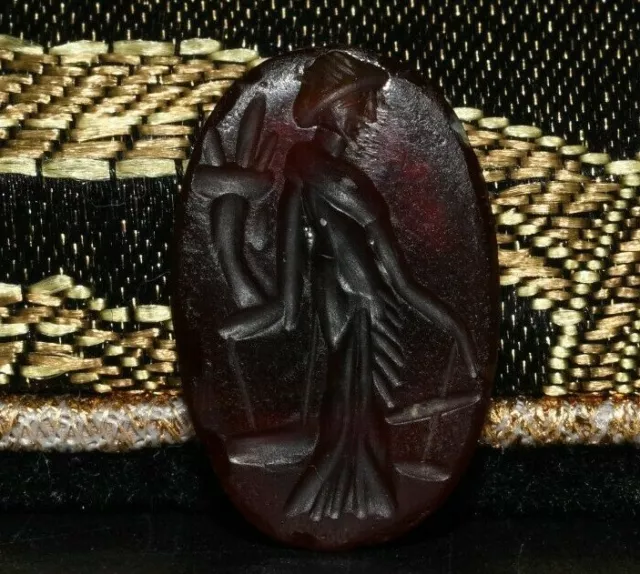 Genuine Ancient Eastern Roman Garnet Intaglio Circa Early 1st - 2nd Century AD