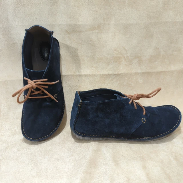 Clarks Artisan Janey Lynn Suede Shoes Navy Uk 7.5 D Womens Lifestyle Sneakersvgc