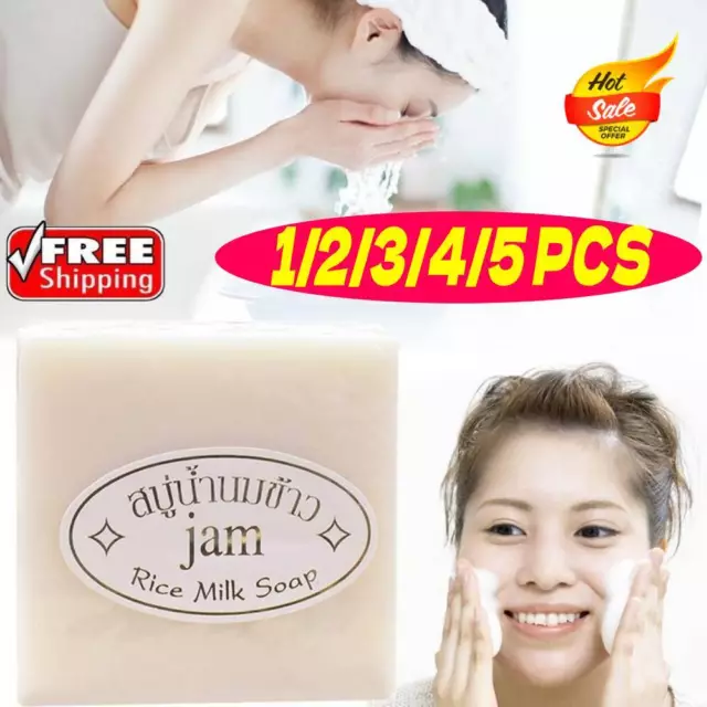5X Handmade Rice Milk Soap, Skin Whitening, Collagen, Acne, Herbal Handmade 60g