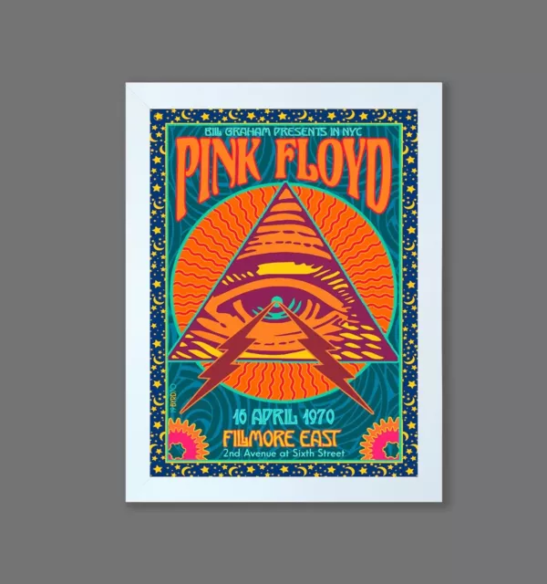 Framed Pink Floyd Fillmore Concert Poster Reproduction Print Wall Art 2