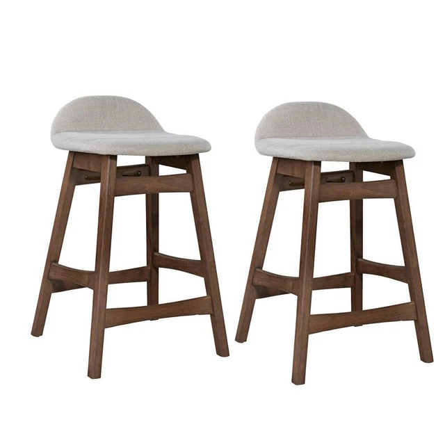24 Inch Counter Chair - Light Tan (RTA)-Set of 2 Contemporary Brown