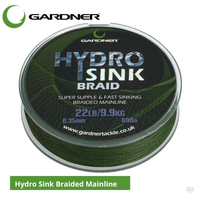 Gardner Tackle Hydro Sink Braided Mainline - Carp Pike Tench Coarse Fishing Line