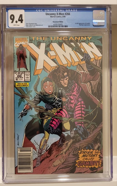 Uncanny X-MEN 266 - CGC 9.4 Newsstand - 1st Gambit - White Pages
