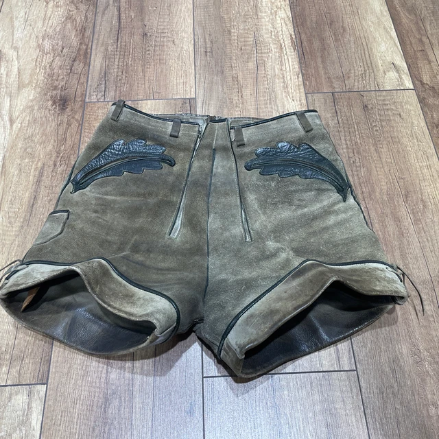Sehr alte Trachtenlederhose Lederhose kurz Tracht speckig Oktoberfest Sexy Gr S