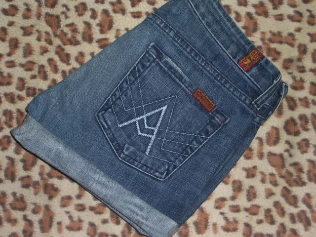 7 For All Mankind  Cut Off Jeans Shorts Womens A Pocket Size 26