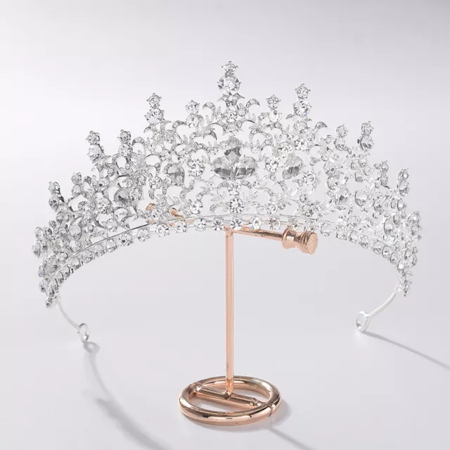 6cm Tall Little Leaves Crystal Wedding Bridal Queen Princess Prom Tiara Crown