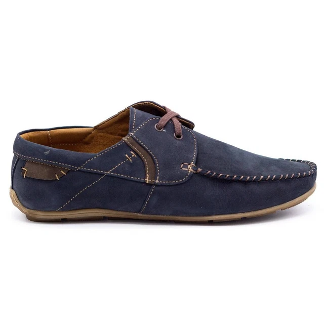 Mocasines Hombre Verano Piel Classic Series Mocasines Azul Claro