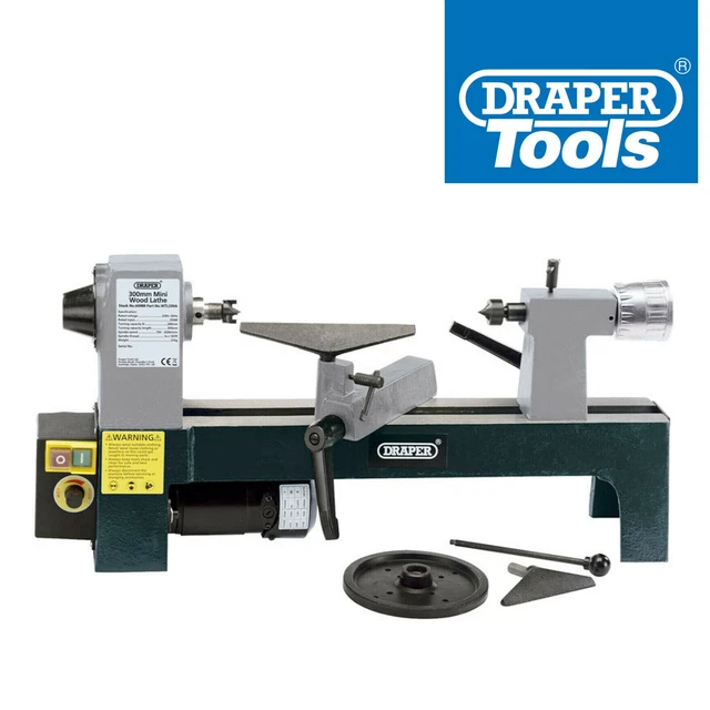 DRAPER 60988 230V 250w Wood Turning Mini Lathe Variable Speeds ...
