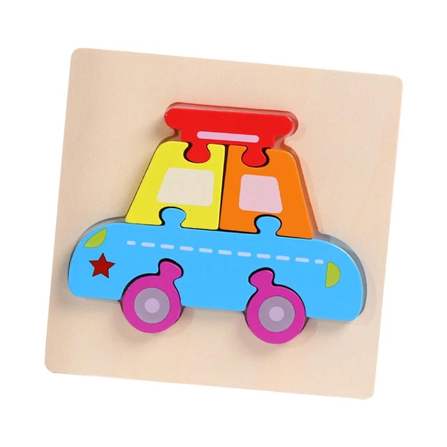 Wooden Puzzles for Toddlers, Car Shape Puzzle, Early Education Toys, Montessori