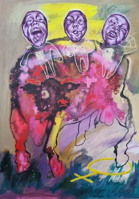 Lysiane D. Coste - Technique Mixte Sur Papier - Figuration Libre - 50x65cm - Original
