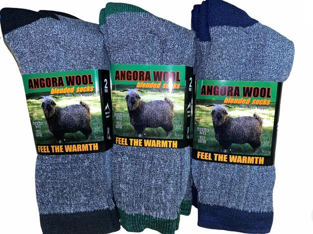 Men's Angora Wool Blended Socks Thick Thermal Heavy Duty Work Hiking Boot Winter