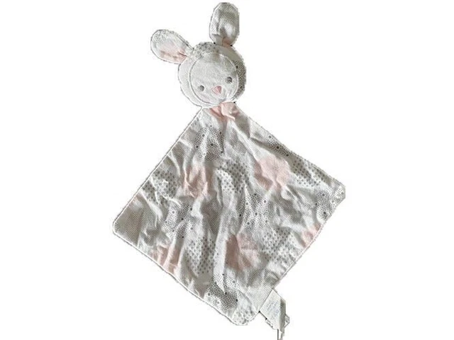 Doudou Obaibi / Okaidi Lapin Blanc Rond rose et argent Plat -