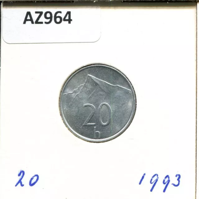 20 HALIEROV 1993 SLOWAKEI SLOVAKIA Münze #AZ964.D