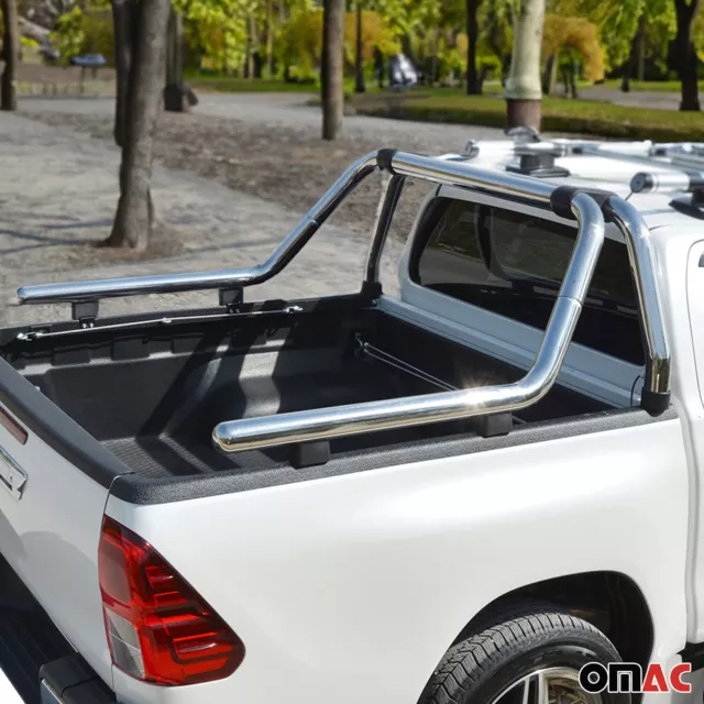 Überrollbügel Rollbar für Nissan Navara D22 1999-06 Gefärbten Stahl Ø76 Schwarz 2